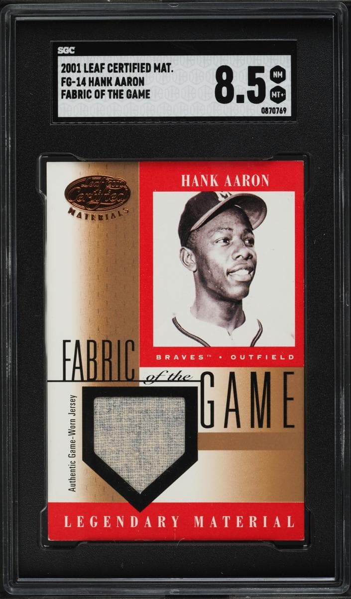Hank Aaron 2001 leaf Leaf Certified Materials