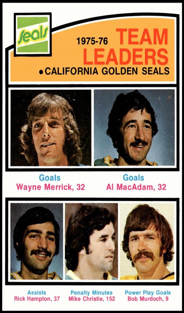 California Golden Seals Team Leaders (Wayne Merrick / Al MacAdam / Rick Hampton / Mike Christie / Bob Murdoch) #383