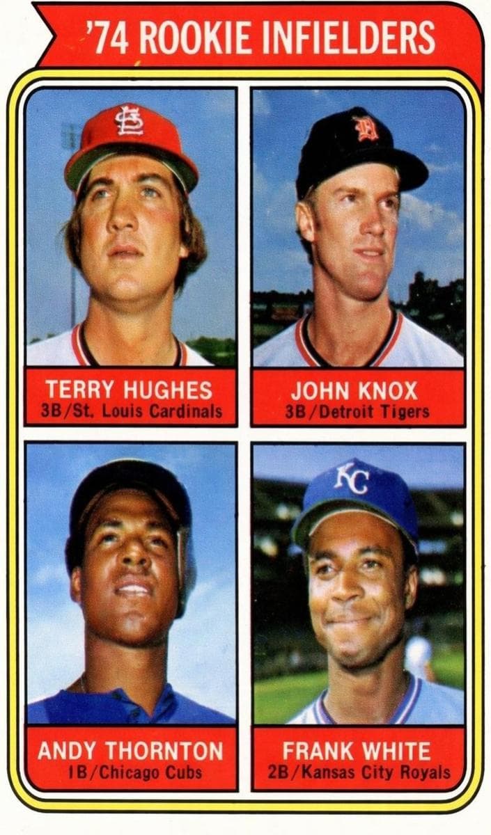 1974 Rookie Infielders (Terry Hughes / John Knox / Andy Thornton / Frank White) #604