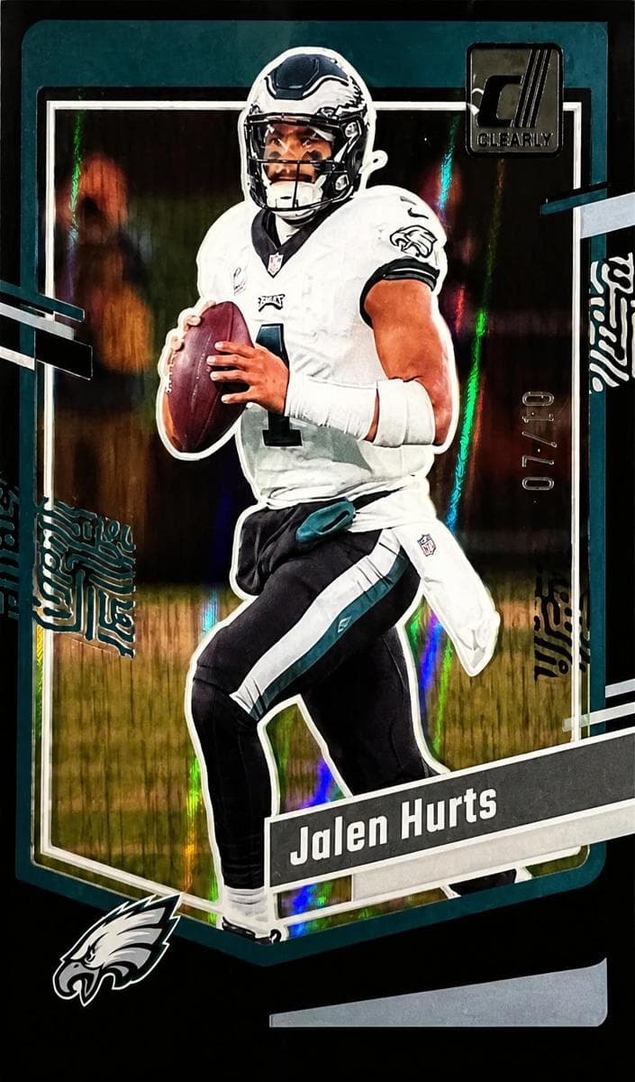 Jalen Hurts 2023 panini Clearly Donruss