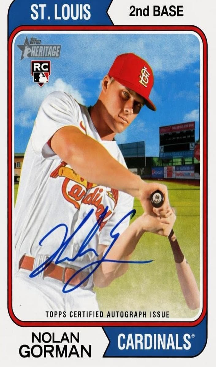 Nolan Gorman 2023 topps Topps Heritage