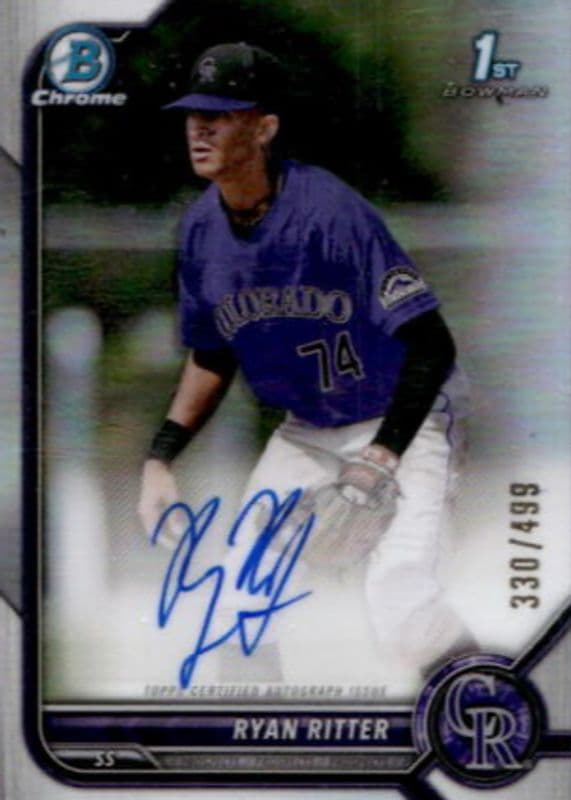 Ryan Ritter 2022 bowman Bowman Draft Chrome DP Auto - Refractor (1st)