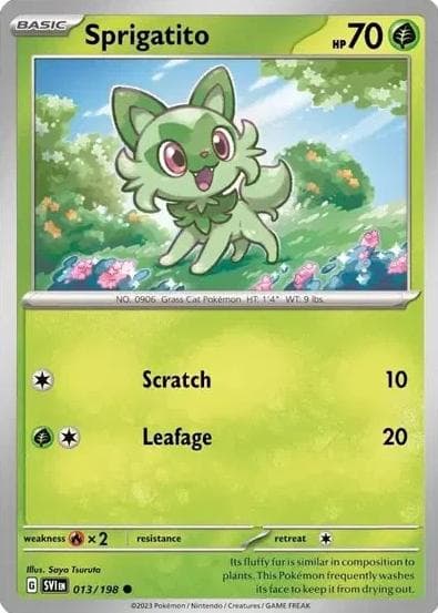 Sprigatito trading card