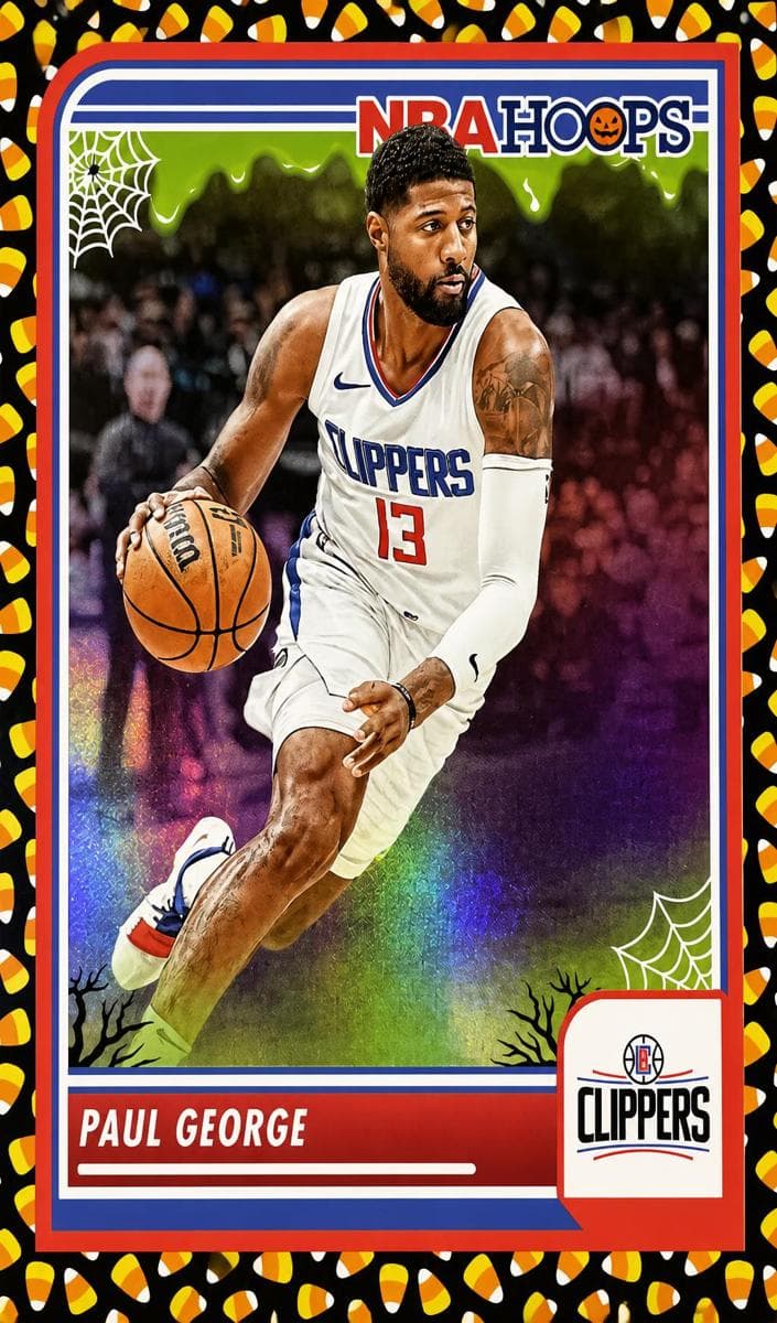 Paul George 2023 panini Hoops Haunted Hoops