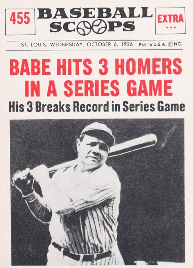 Babe Ruth 1961 unknown Nu-card Scoops