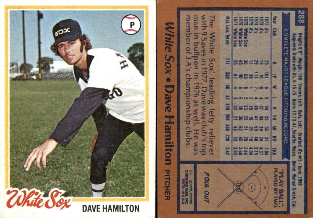 Dave Hamilton 1978 topps Topps