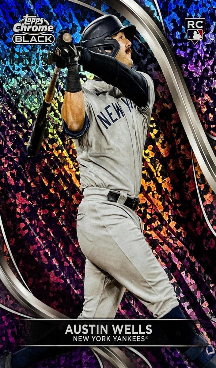 Austin Wells 2024 topps Topps Chrome Black