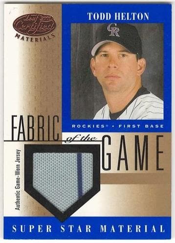 Todd Helton 2001 leaf Leaf Certified Materials