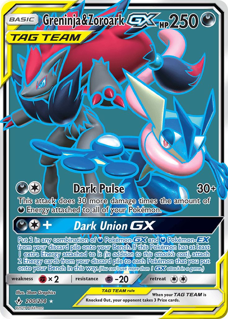 Greninja & Zoroark GX 2019 Pokemon Unbroken Bonds
