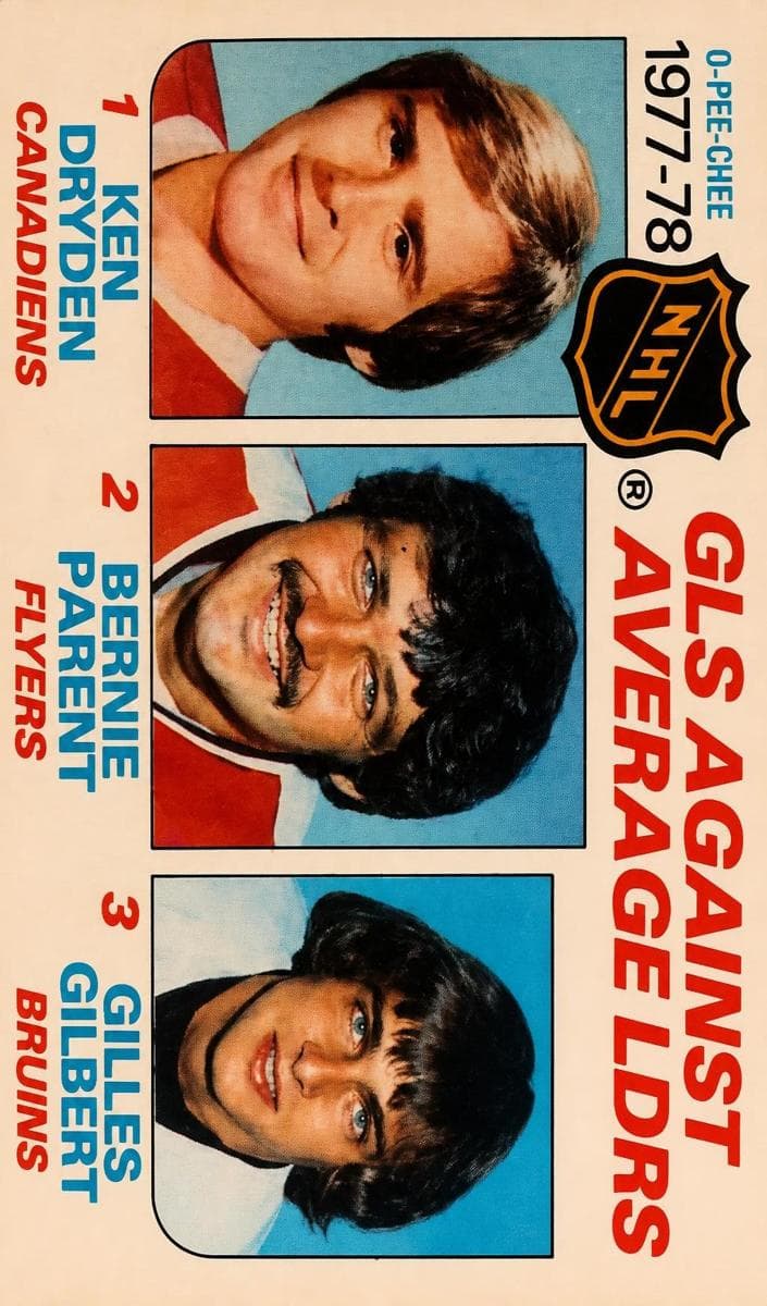 1977-78 Gls Against Average Ldrs (Ken Dryden / Bernie Parent / Gilles Gilbert) #68