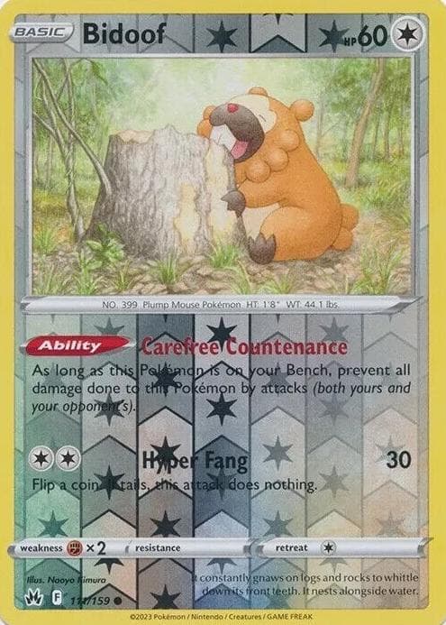 Bidoof trading card