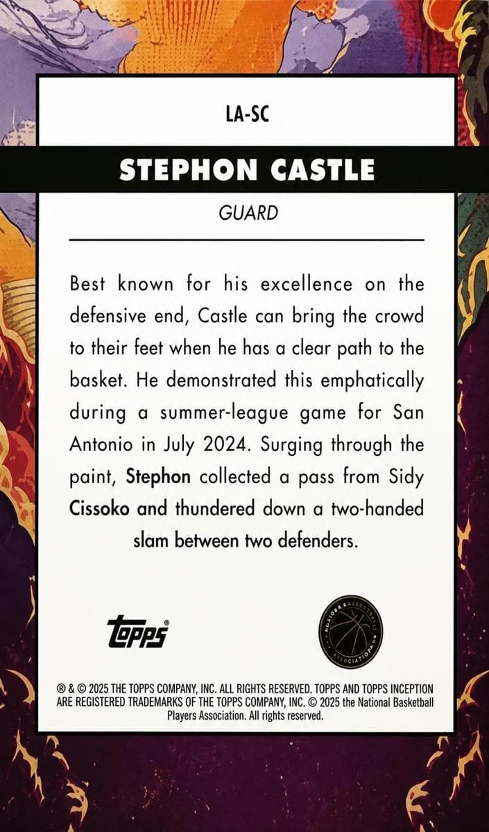 Stephon Castle 2024 topps Topps Inception