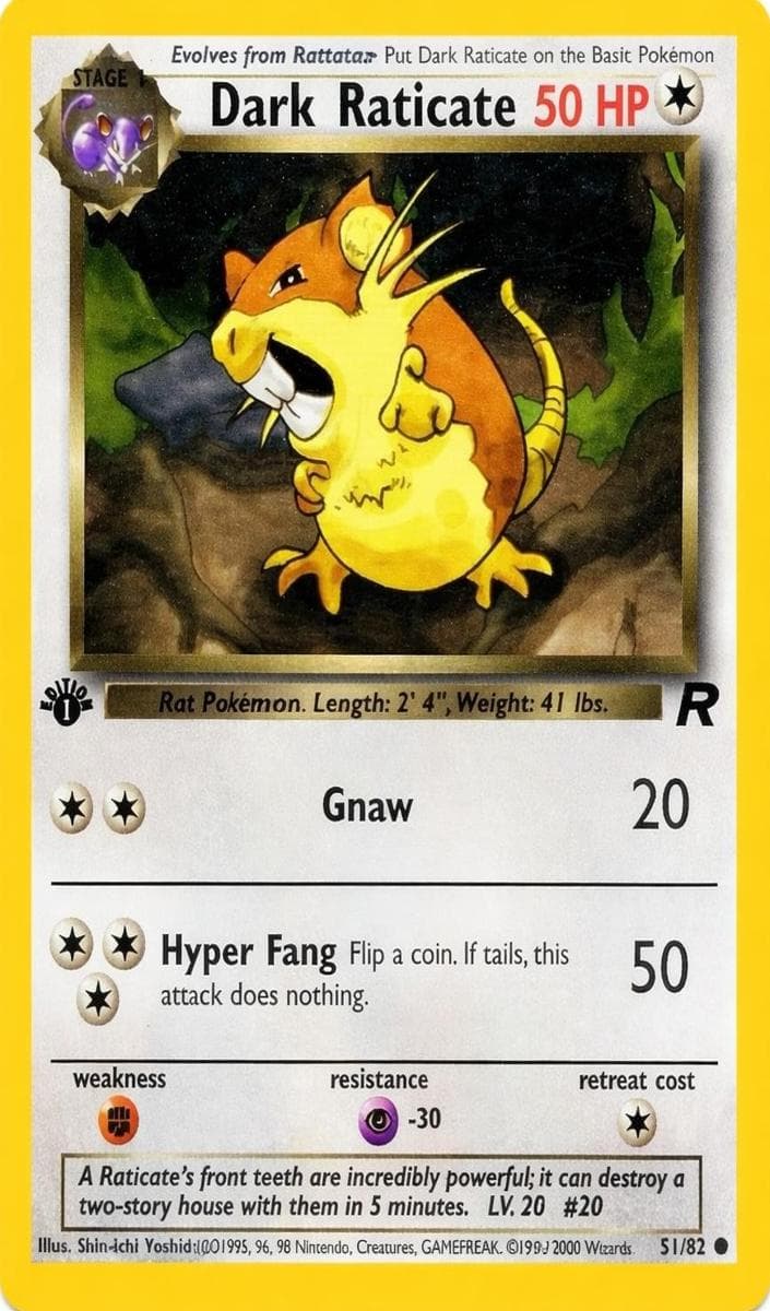 Dark Raticate trading card