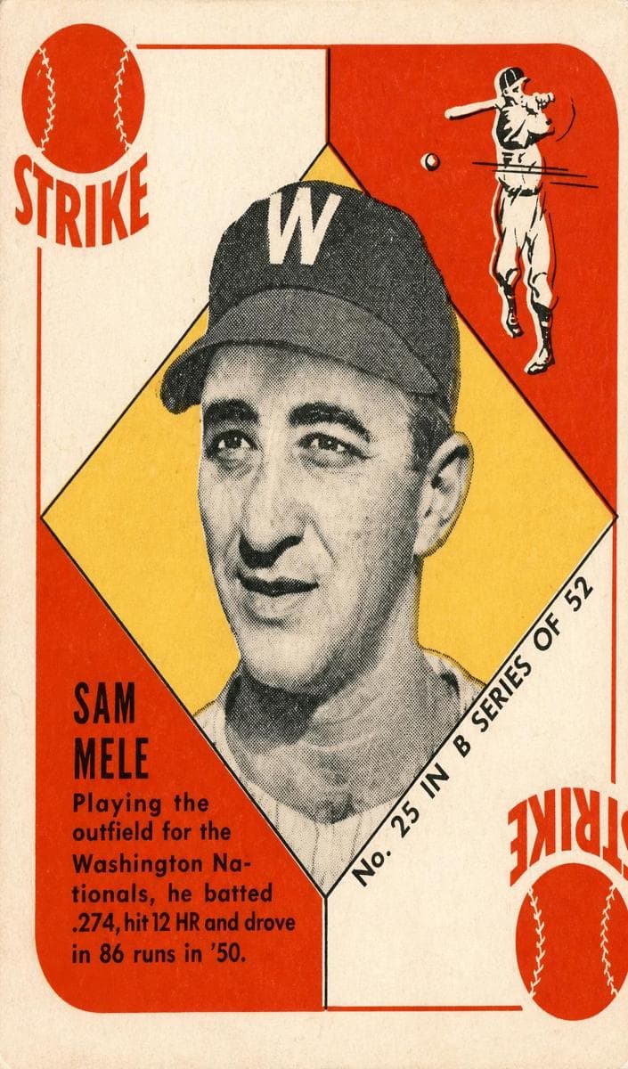Sam Mele 1951 topps Topps Blue Backs