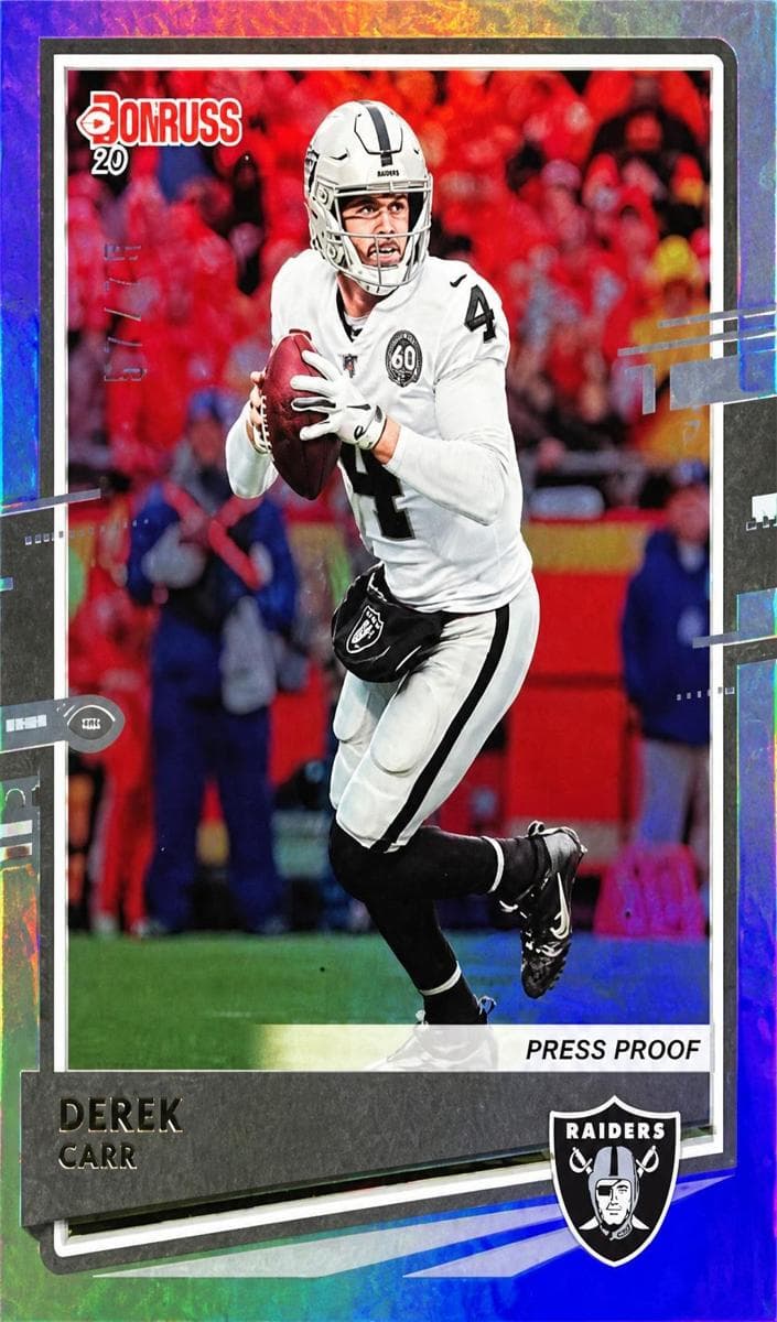 Derek Carr 2020 panini Panini Plates & Patches