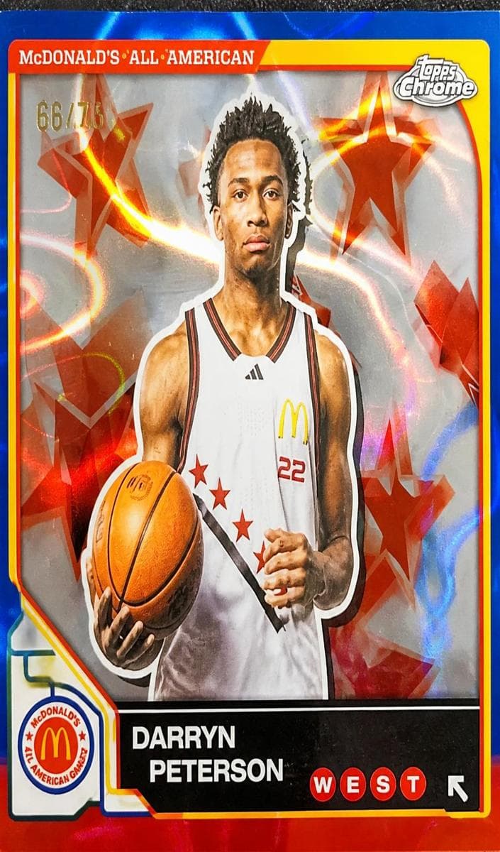 Darryn Peterson 2025 topps Topps Chrome McDonald's All American