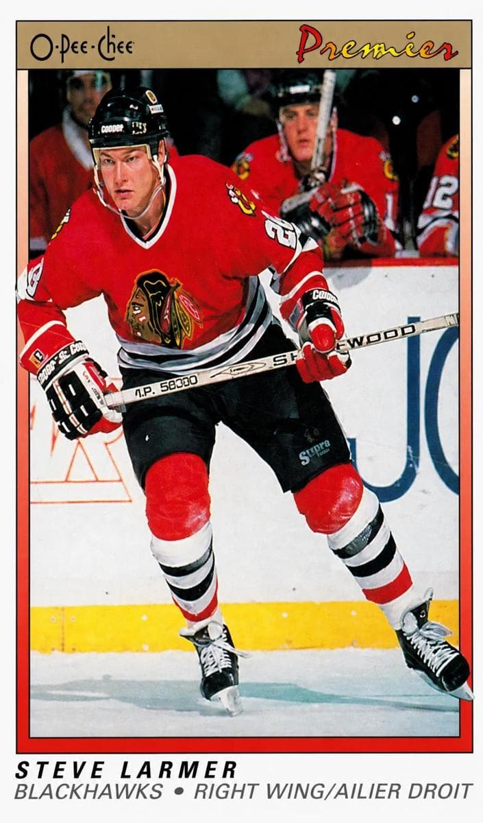 Steve Larmer 1990 topps O-Pee-Chee Premier