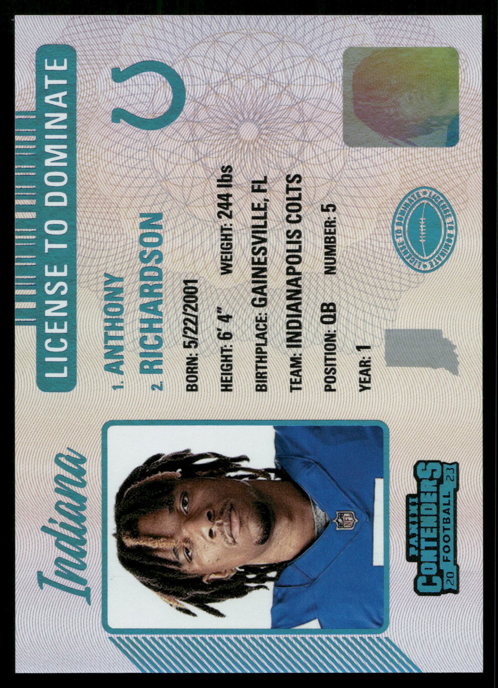 Anthony Richardson 2023 panini Panini Contenders