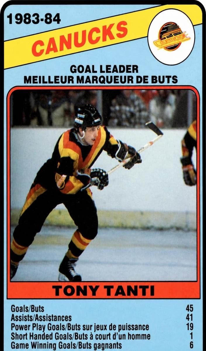 Tony Tanti 1984 topps O-Pee-Chee