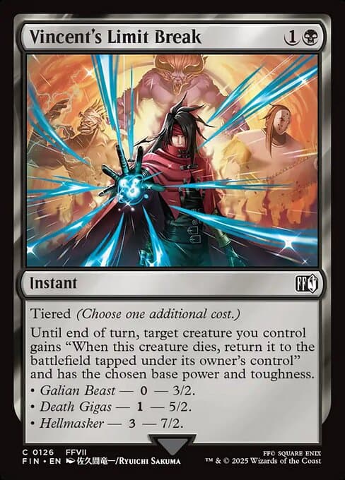 Vincent's Limit Break 2025 Magic: The Gathering Final Fantasy
