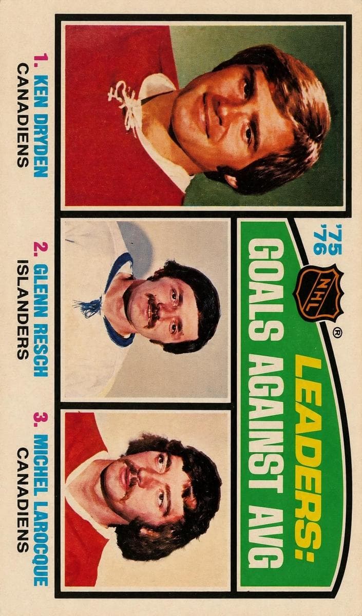 '75'-76 Leaders: Goals Against Avg (Ken Dryden / Glenn Resch / Michel Larocque) #6