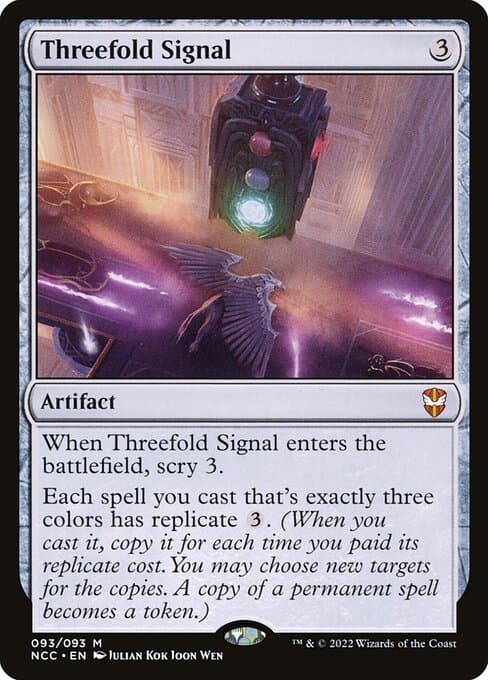 Threefold Signal 2022 Magic: The Gathering New Capenna Commander Extended Art