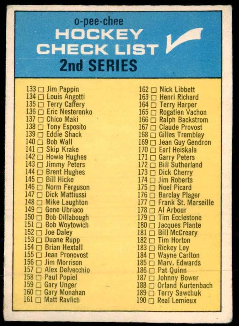 2nd Series Checklist 133-231 #31