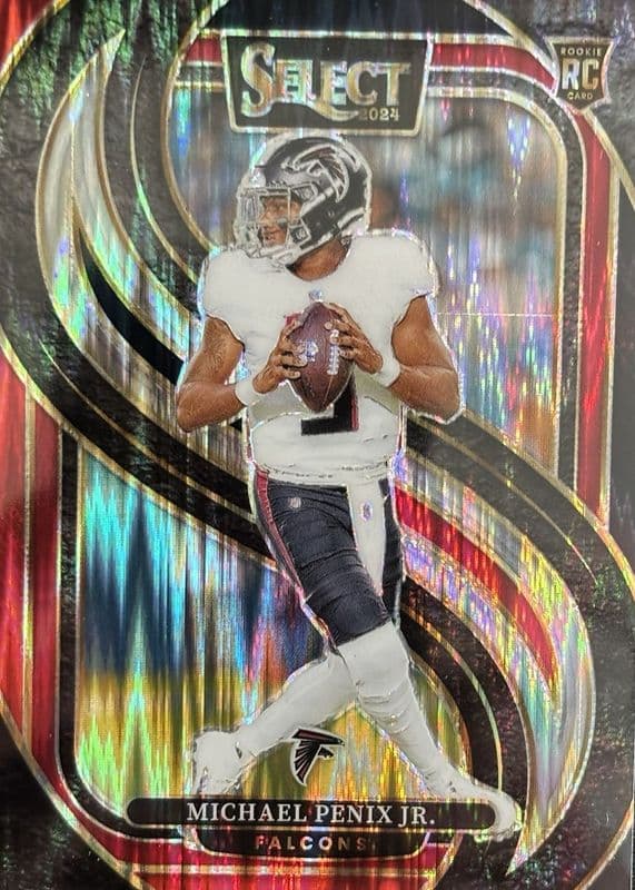 Michael Penix Jr. 2024 panini Select Premier Level Black & Orange Shock