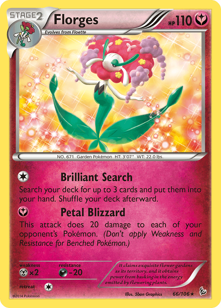 Florges 2014 Pokemon Flashfire Reverse Holo