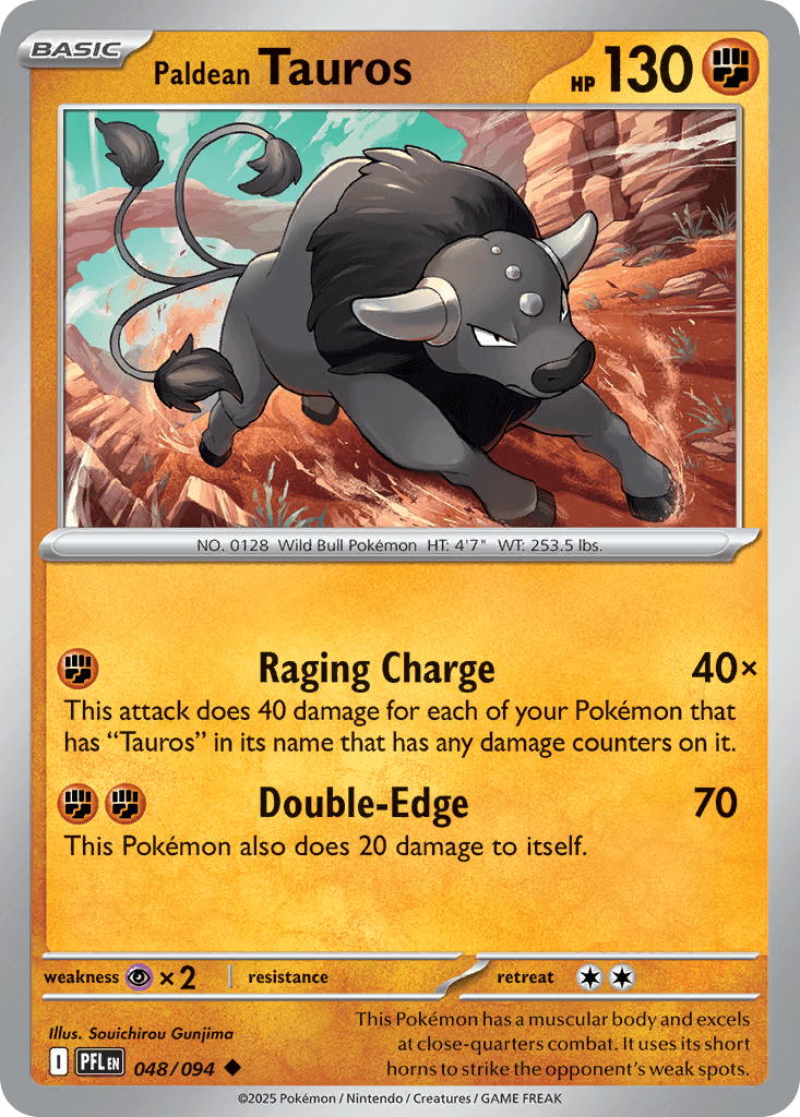 Paldean Tauros 2025 Pokemon Phantasmal Flames