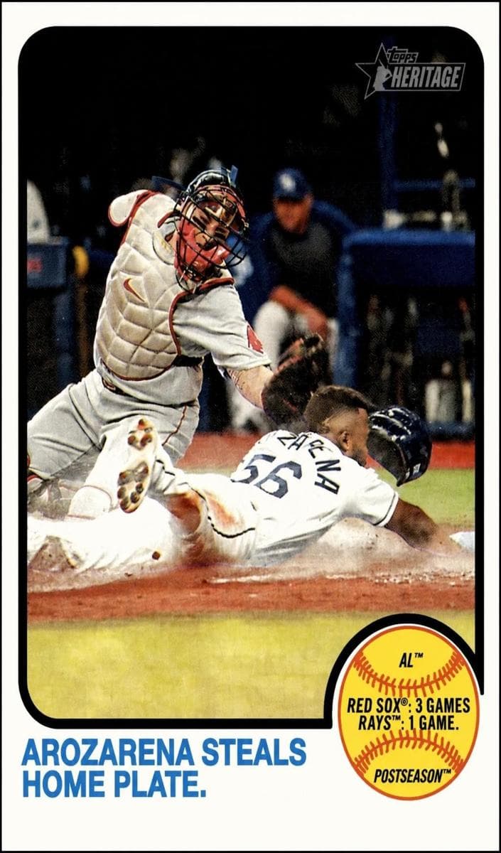 Arozarena Steals Home Plate 2022 topps Topps Heritage