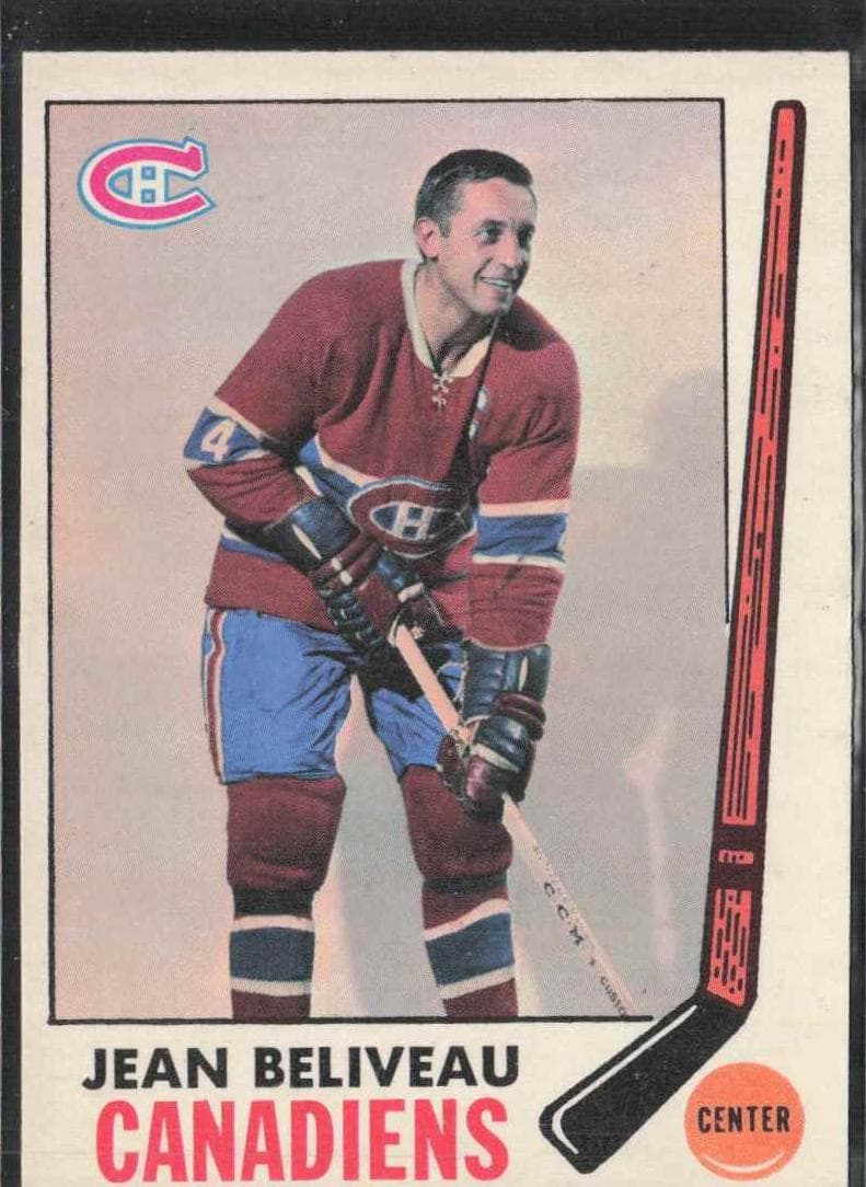 Jean Beliveau 1969 topps O-Pee-Chee