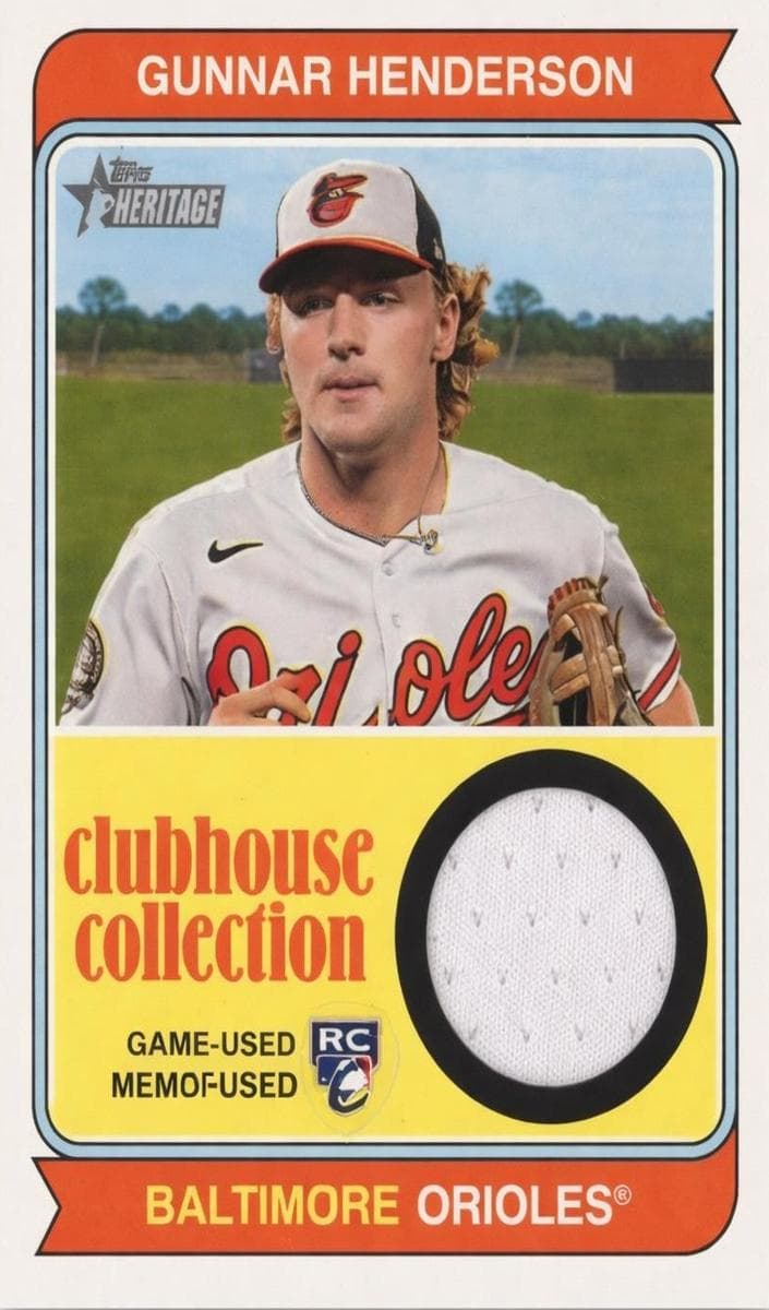 Gunnar Henderson 2023 topps Topps Heritage