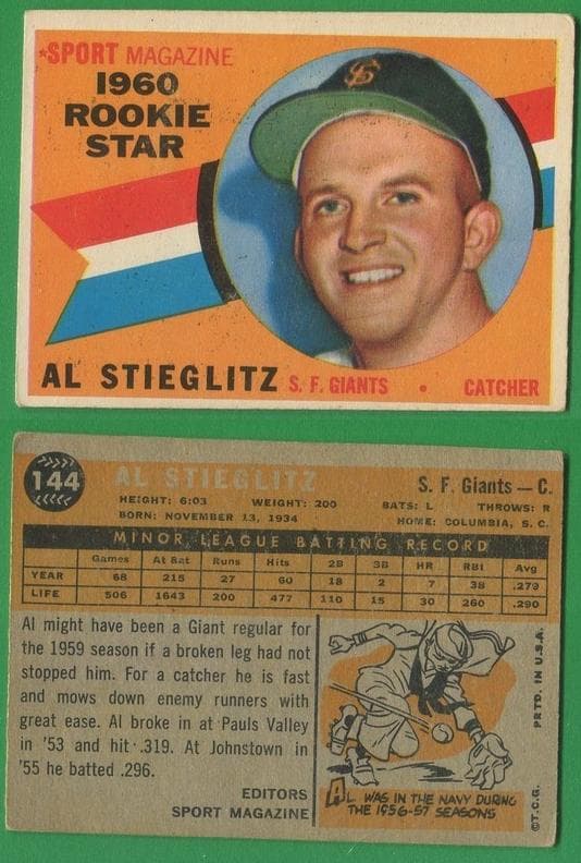 Al Stieglitz 1960 topps Topps
