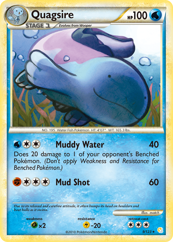 Quagsire 2010 Pokemon HeartGold & SoulSilver Reverse Holo
