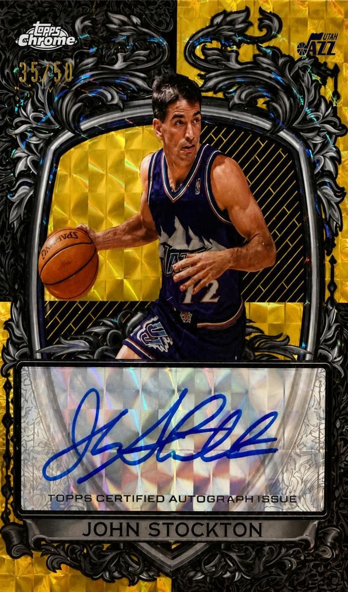 John Stockton 2025 Topps Chrome auto card