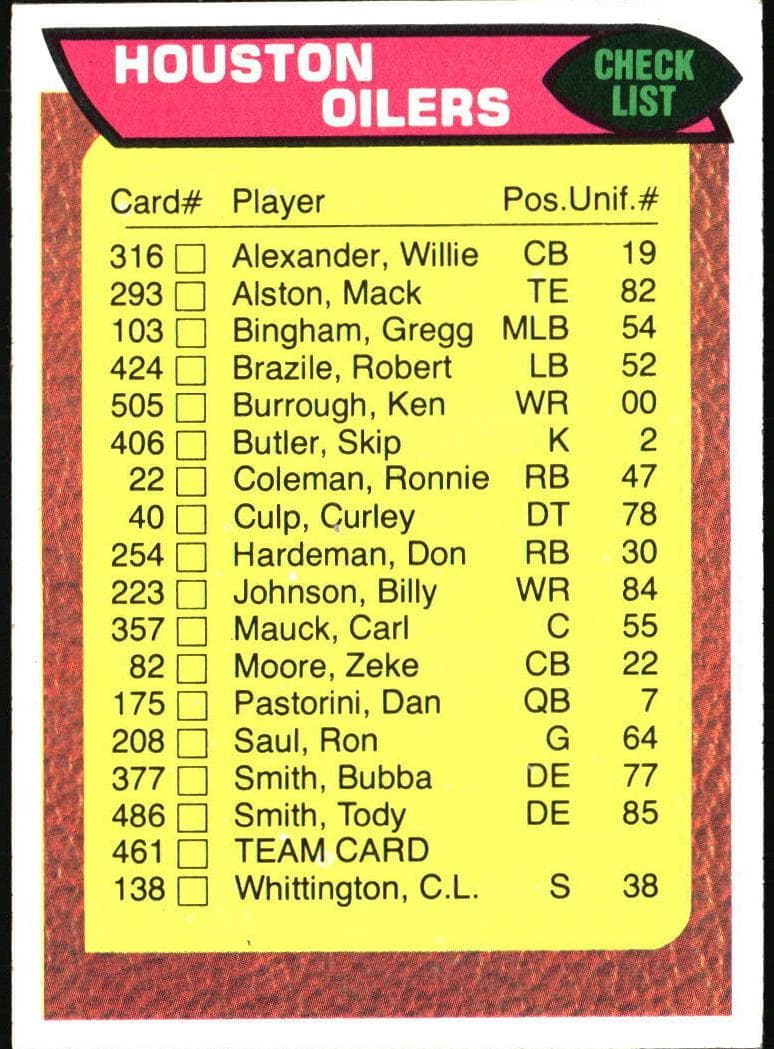 Houston Oilers #461
