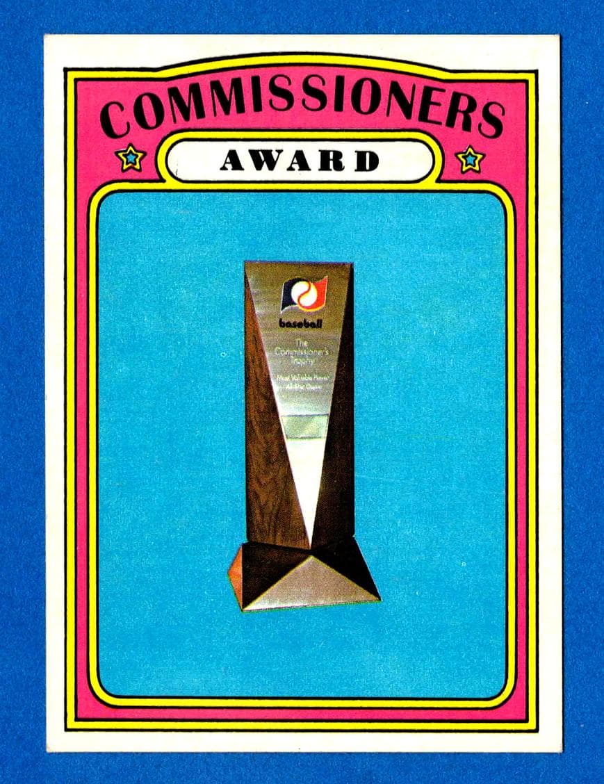 Commissioners Award 1972 topps Topps