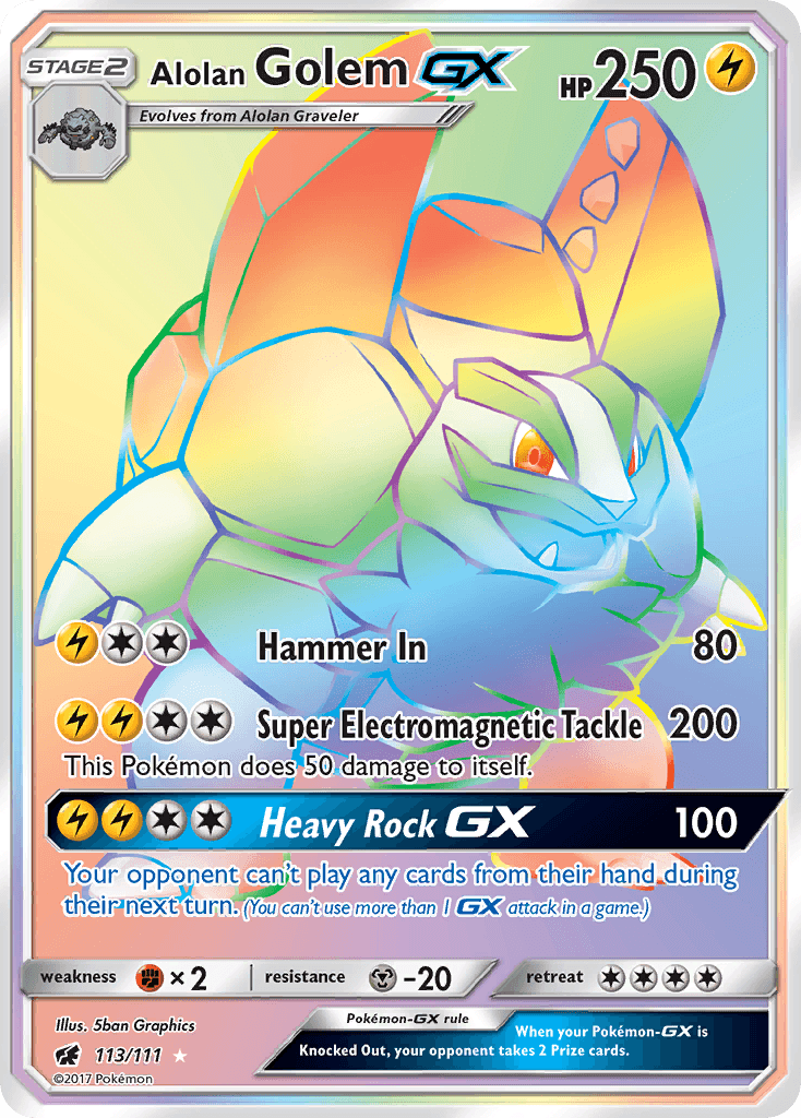 Alolan Golem GX 2017 Pokemon