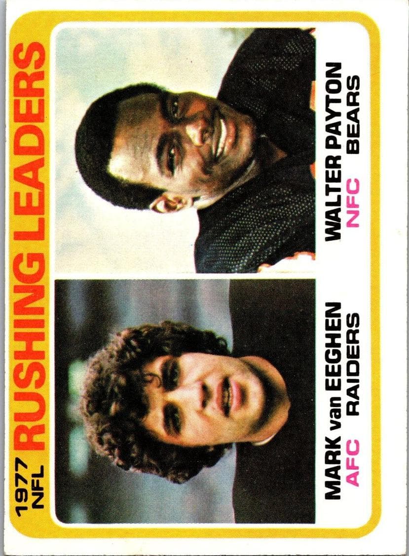 1977 Rushing Leaders (Mark van Eeghen / Walter Payton) 1978 topps