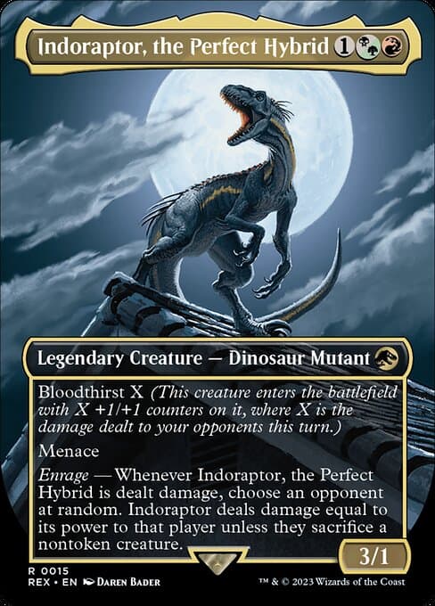 Indoraptor, the Perfect Hybrid 2023 Magic: The Gathering Jurassic World Borderless