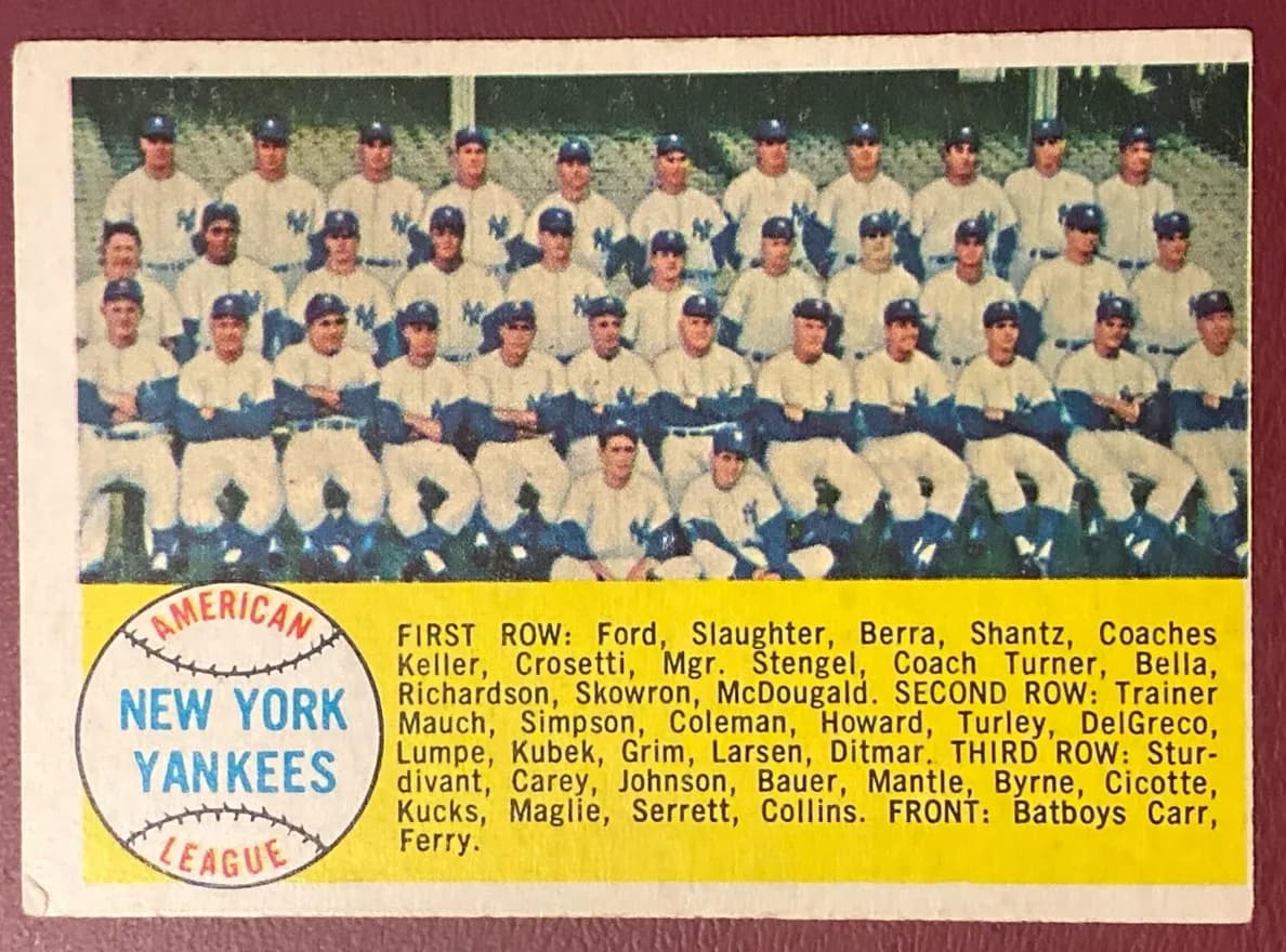 New York Yankees 1958 topps Topps