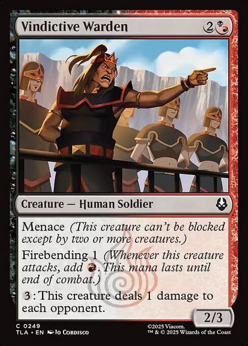 Vindictive Warden 2025 Magic: The Gathering Avatar: The Last Airbender