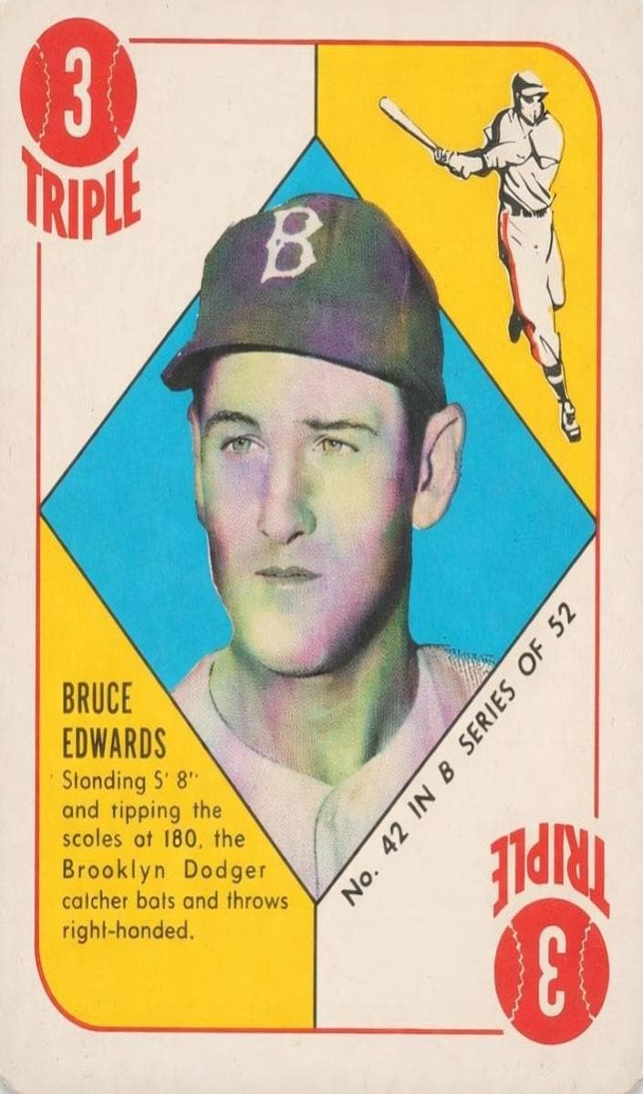 Bruce Edwards 1951 topps Topps Blue Backs