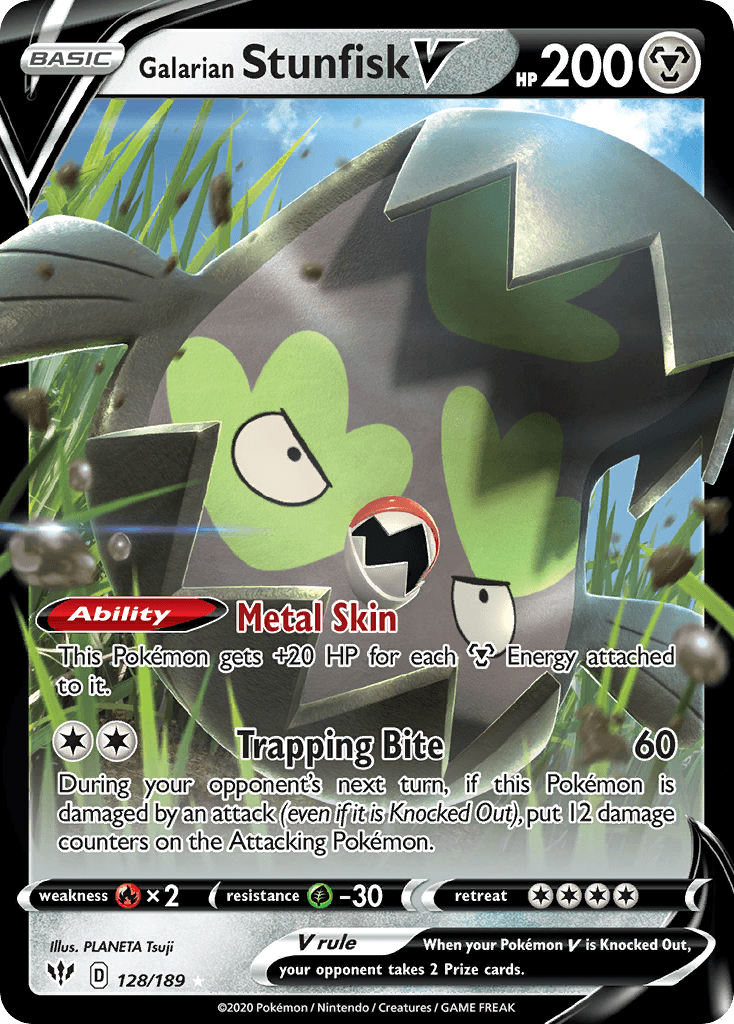 Galarian Stunfisk V 2020 Pokemon Darkness Ablaze