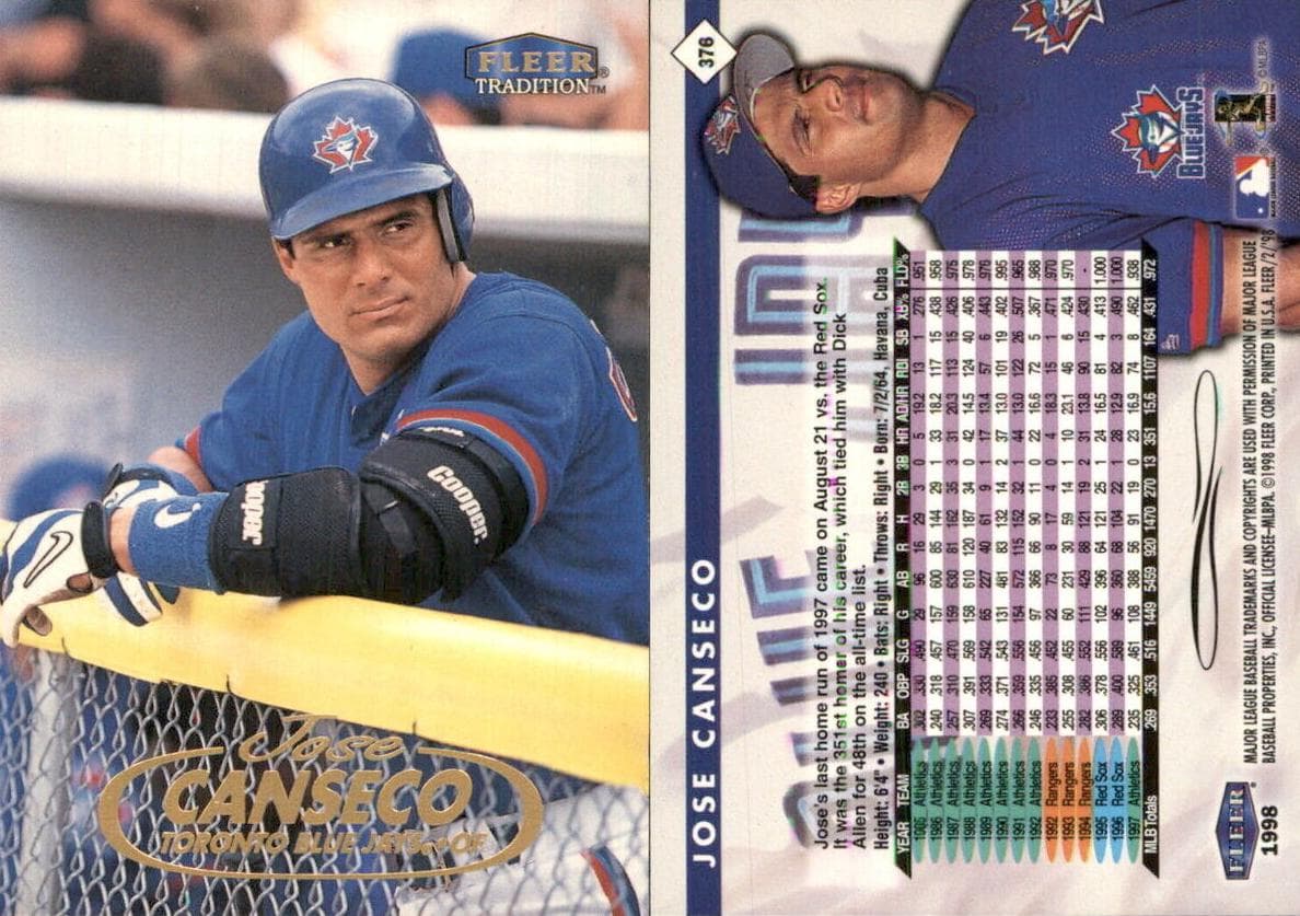 Jose Canseco 1998 fleer
