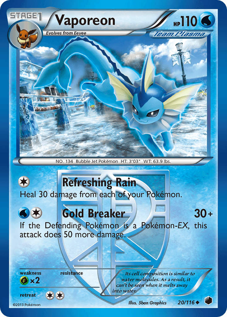 Vaporeon 2013 Pokemon Plasma Freeze