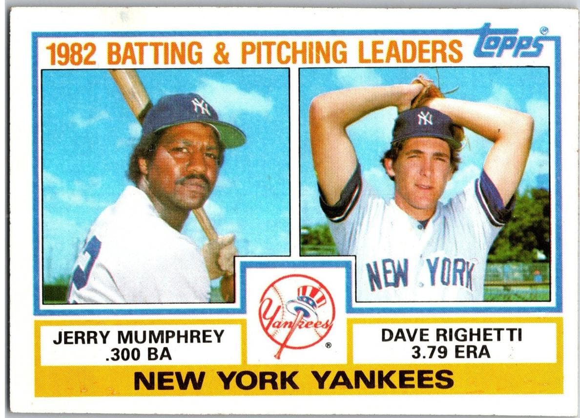 Jerry Mumphrey / Dave Righetti 1983 topps Team Leaders
