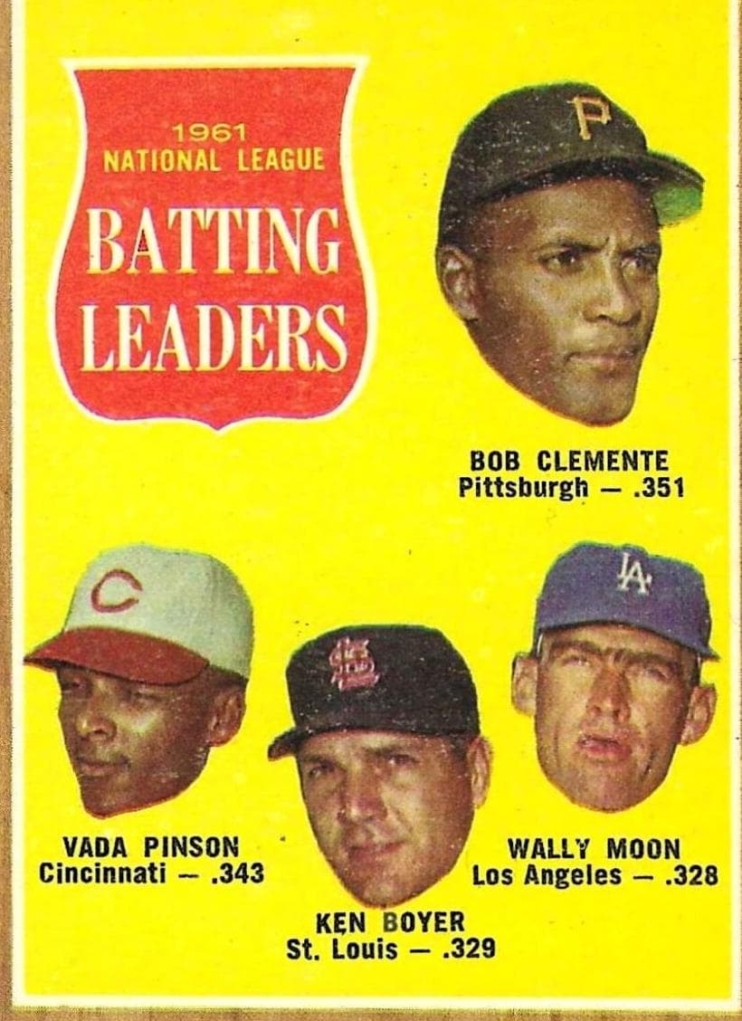 1961 National League Batting Leaders (Bob Clemente / Vada Pinson / Ken Boyer / Wally Moon) #52