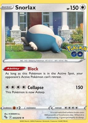 Snorlax trading card